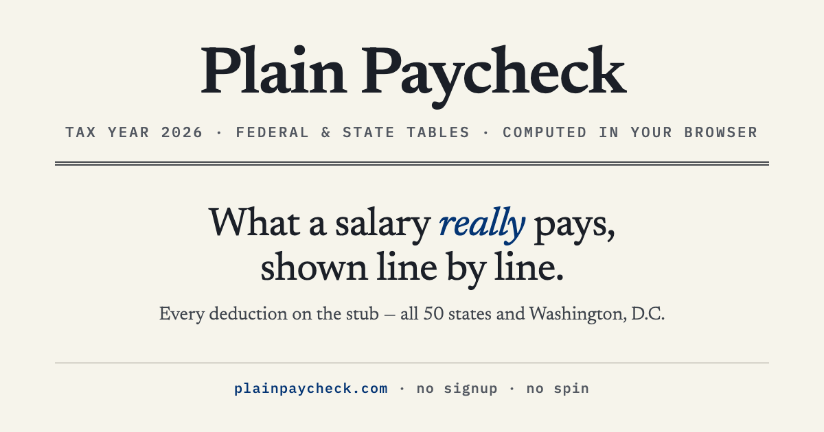 Plain Paycheck - US take-home pay calculators